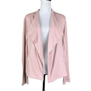 Caslon Blush Pink Open Front Cotton Knit Casual Cardigan Lightweight Jacket